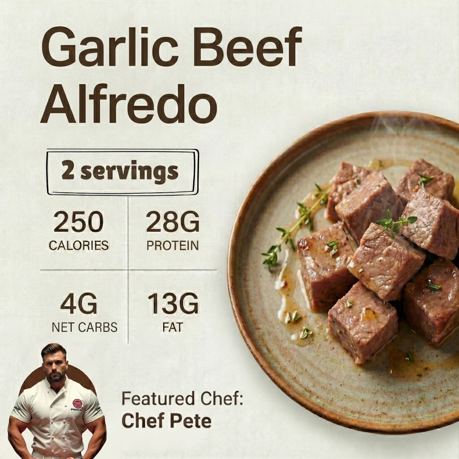 *Garlic Beef Alfredo