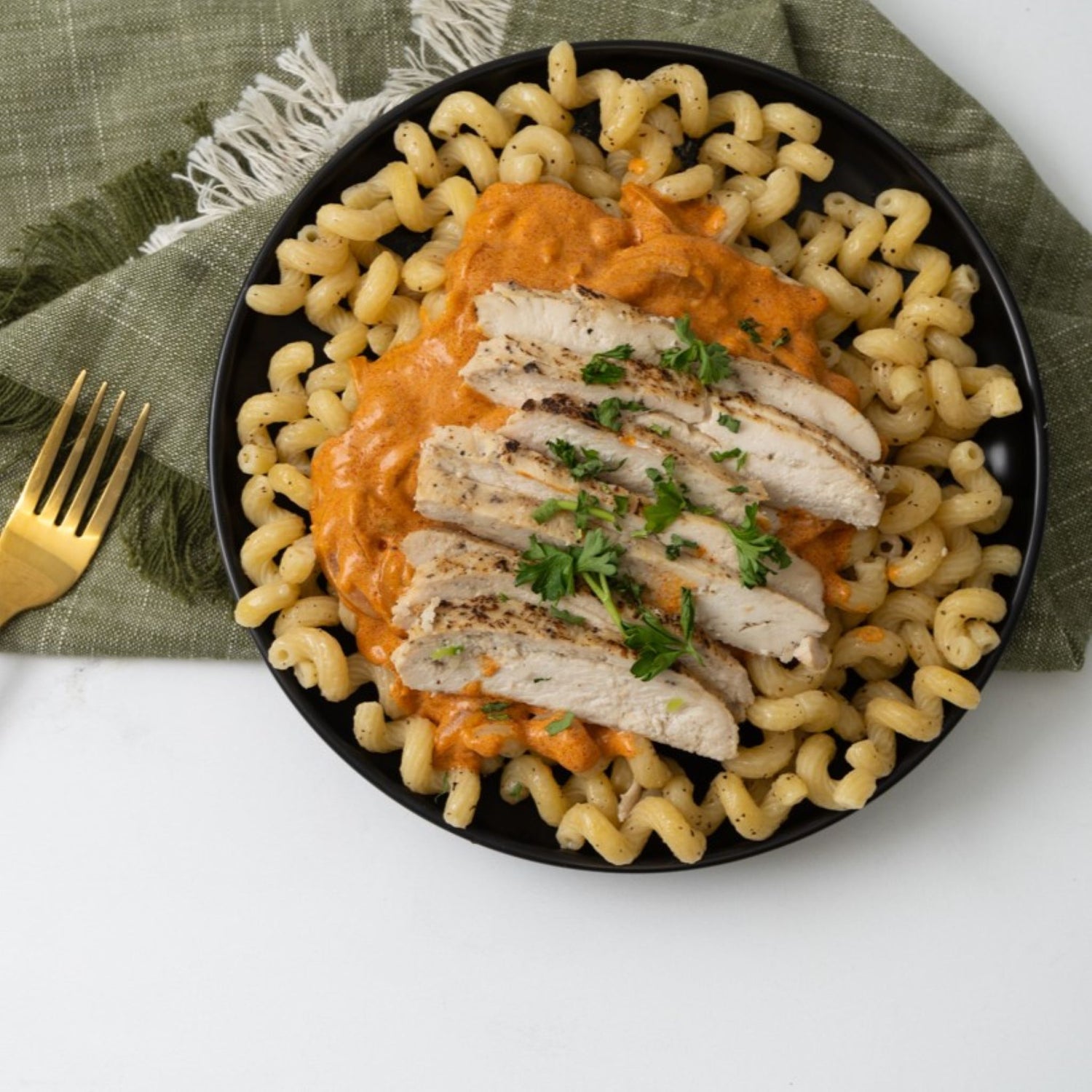 Chicken Paprikash on Cavatappi