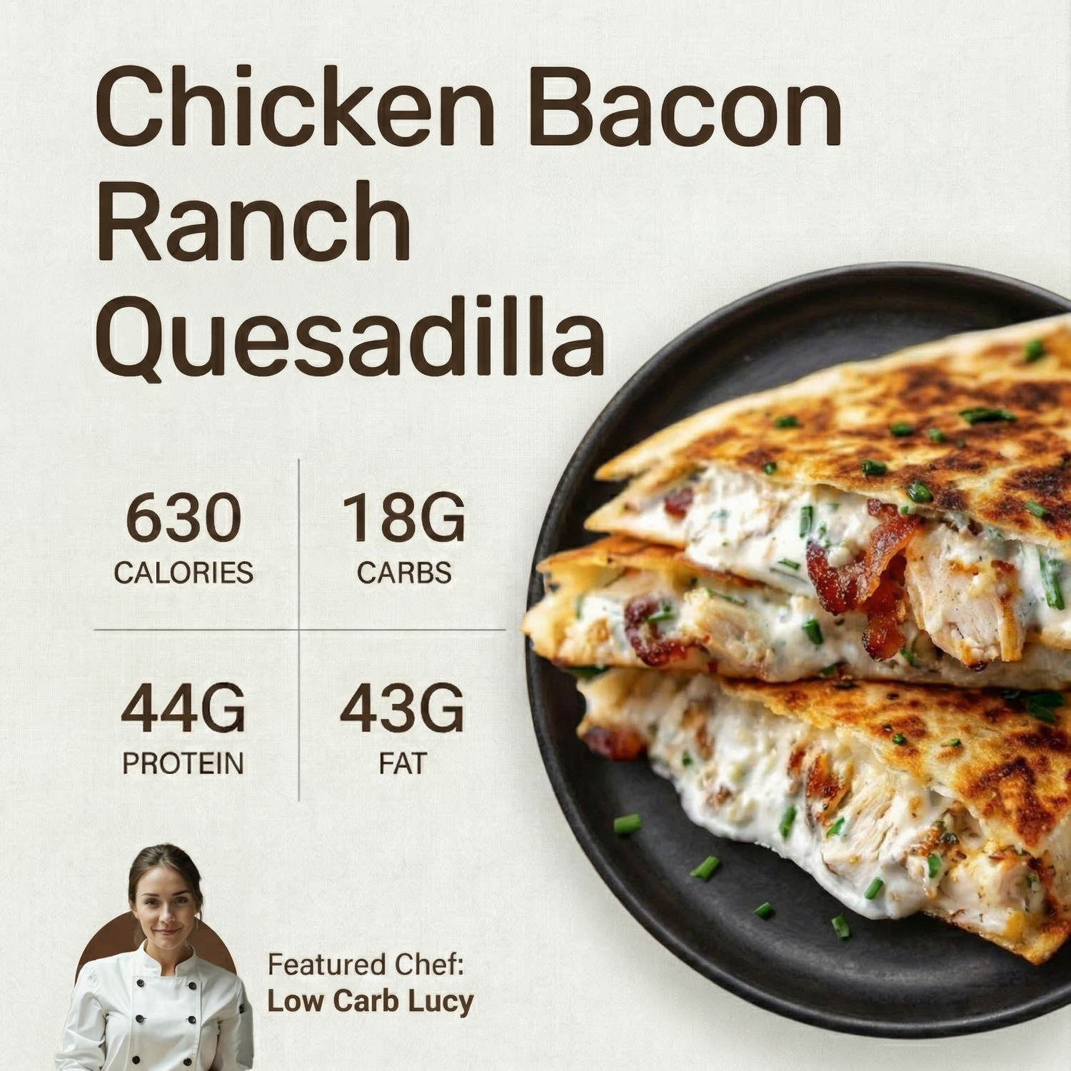 Chicken Bacon Ranch Quesadilla