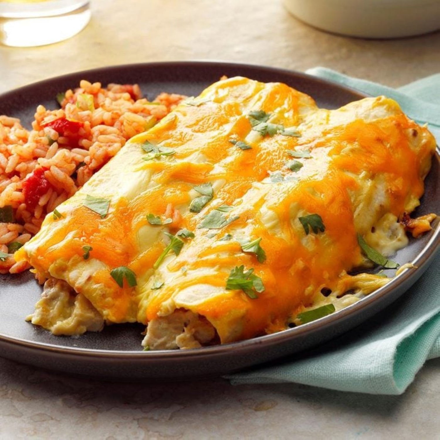 Chicken Enchilada and Latin Rice