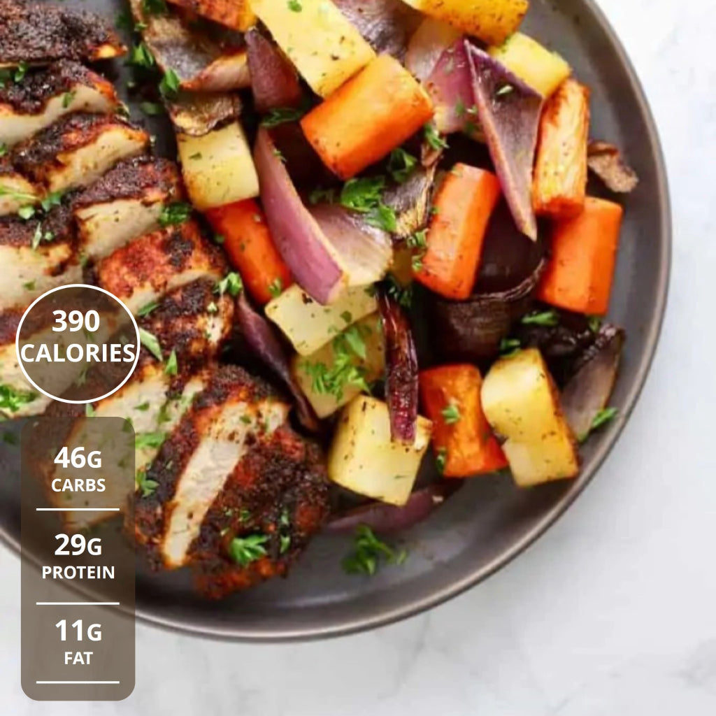 Honey Lemon Chicken, Roasted Root Vegetables