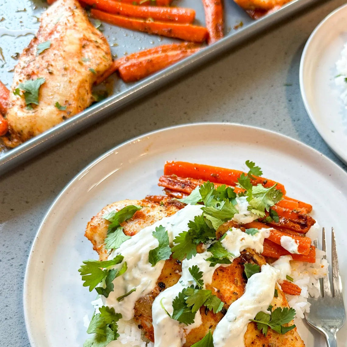 Chicken & Honey Almond Carrots