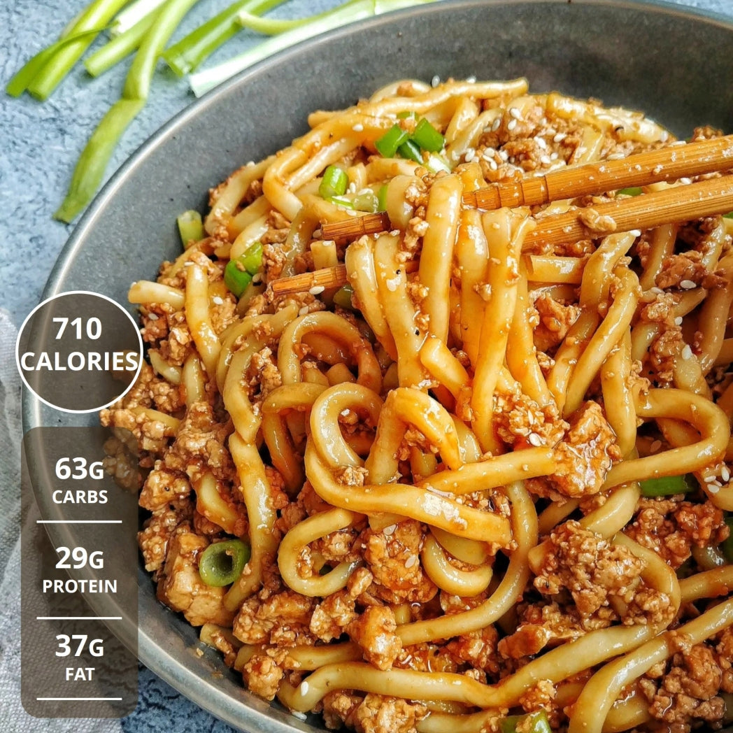 Peanut Butter Pork Udon Noodles