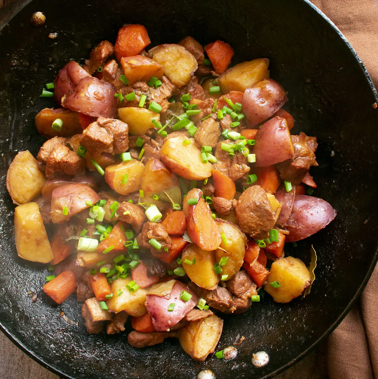 BBQ Pork, Warm Potato Salad