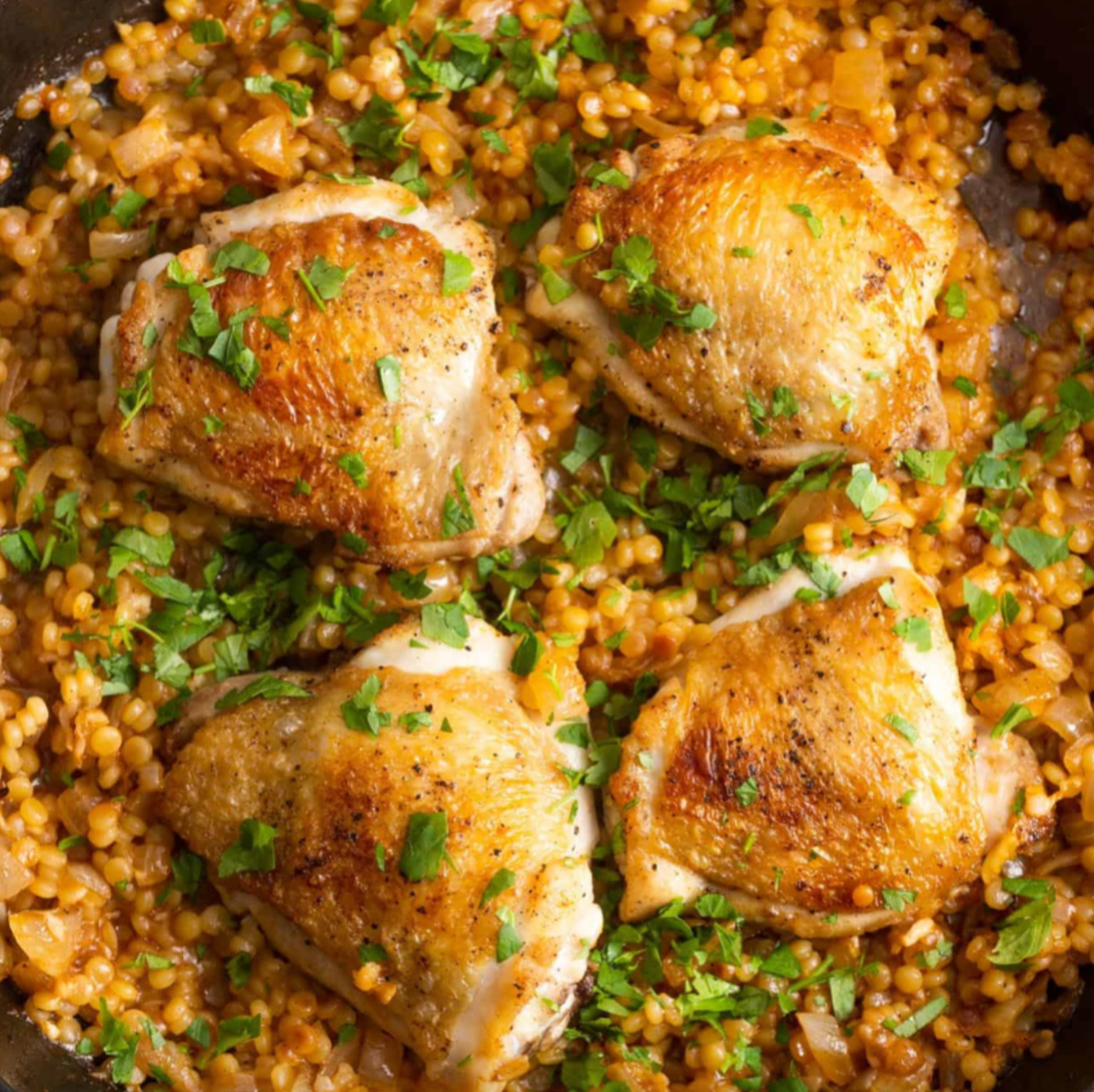 Chicken Thighs With Spiced Couscous and Carrots